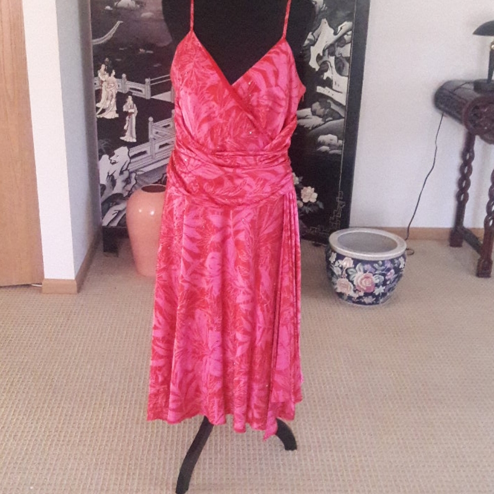 Fushchia Color Dress with Silk Lining  Size 12
